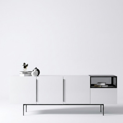 Sideboard Italiaanse stijl meubels houten spiegel set van 2 stuks. Woonkamerkasten