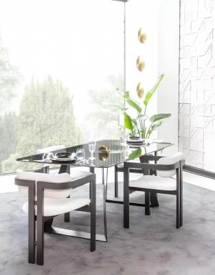 Eetkamerstoel Stoel Armstoel Ontwerp Eettafel Zit Hout Luxe Wit