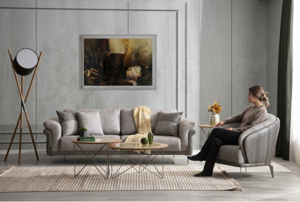 Bankstel 3+1 zits stoffering bankstel Banken Fauteuils Luxe 2x salontafel set
