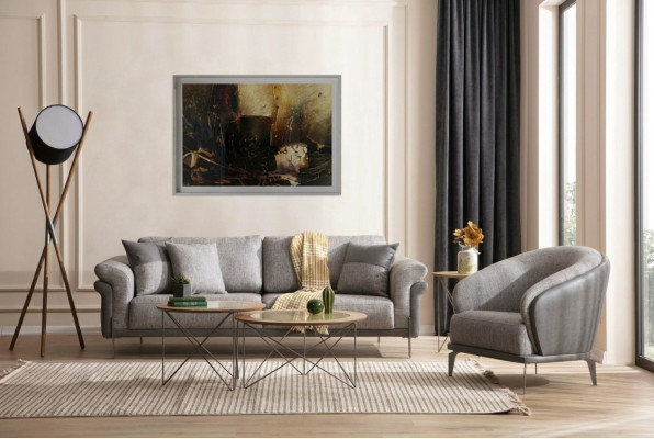 Bankstel 3+1 zits stoffering bankstel Banken Fauteuils Luxe 2x salontafel set