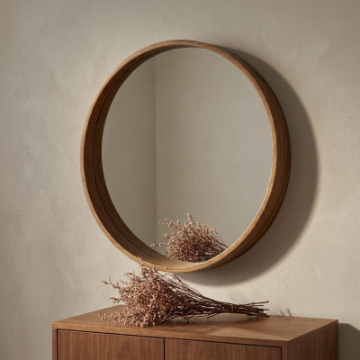 Spiegel Klassieke houten wandspiegel Spiegel Ontwerp Bruin Woonkamer Nieuw