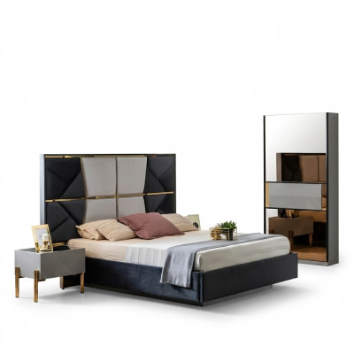 Luxe slaapkamer bed dubbele bedden ontwerp houten meubels bedframe nieuw