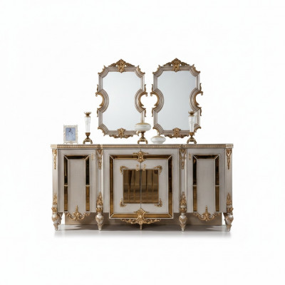 Dressoir commode dressoir meubels modern set 2-delig spiegel nieuw