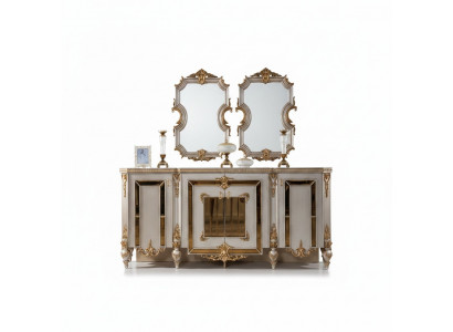 Dressoir commode dressoir meubels modern set 2-delig spiegel nieuw