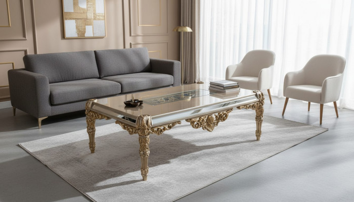 Klassieke salontafel bijzettafel hout woonkamertafel meubels houten tafels.
