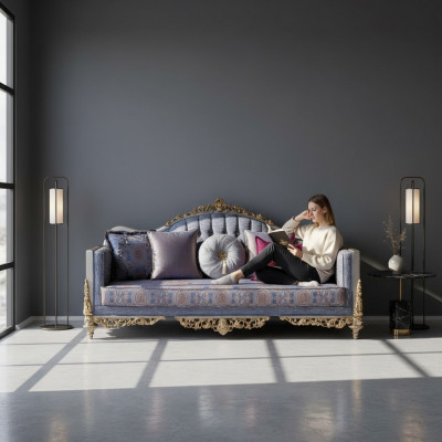Ontwerp Bank 3 zits Bekleding Luxe Klassieke Stoffen Bankstellen Chesterfield