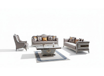 Klassieke bankstel Koninklijke stijl meubel bankstel bankstel set salontafel 4-delig
