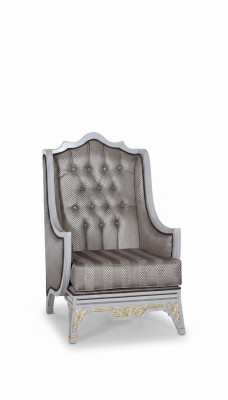 Klassieke fauteuil Luxe Designer Grijs Textiel Eenpersoons gestoffeerde Stoel Nieuw