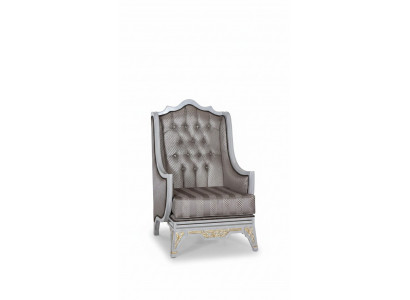 Klassieke fauteuil Luxe Designer Grijs Textiel Eenpersoons gestoffeerde Stoel Nieuw