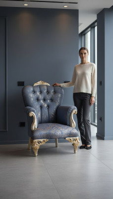 Een fabuleuze klassieke hemelsblauwe fauteuil voor in uw woonkamer.
