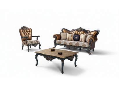 Gründerzeit meubels Klassieke bankstel Chesterfield bankstel 3+1+ tafel