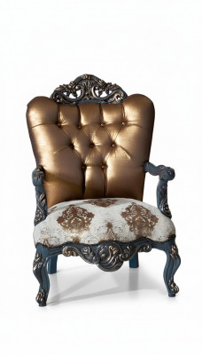 Chesterfield design fauteuil met gouden rugleuning voor woonkamer