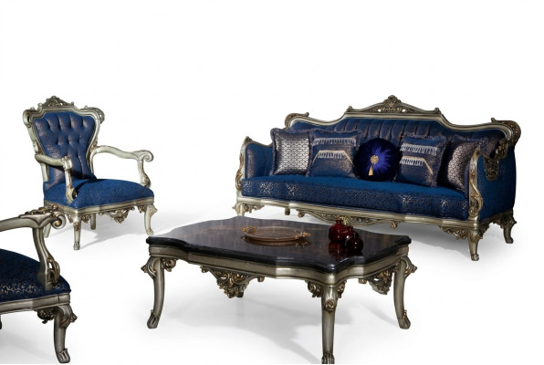 Sofaset bankstel set 3 + 1 salontafel stoffen bank driezits bank meubels 3-delig.