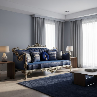 Exquise klassieke sofa voor de woonkamer met gouden patronen