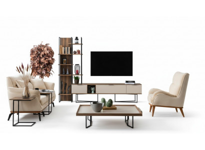 Woonkamer meubels TV standaard boekenkast 240cm hout woonwanden