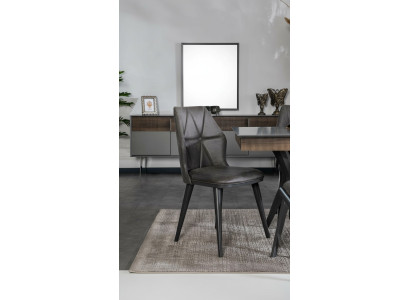Grijze stoel Ontwerper Eetkamerstoelen Zitstoel Fauteuil Textiel Hout