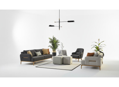 Sofaset 431 Zitplaats 2x Voetenbank Bankstel Set 5-delig Luxe Woonkamer Wonen