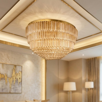 Kroonluchter plafond nieuw luxe woonkamer kleur goud Stijl Modern
