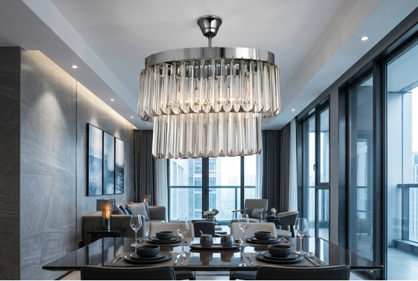 Woonkamer kroonluchter kristallen plafondlamp nieuw grijs modern