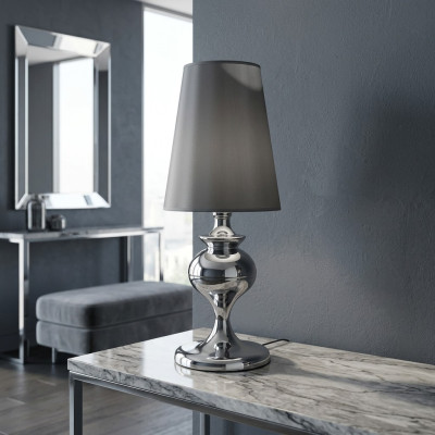 Tafellamp leeslamp licht nachtlamp grijs metaal woonkamer