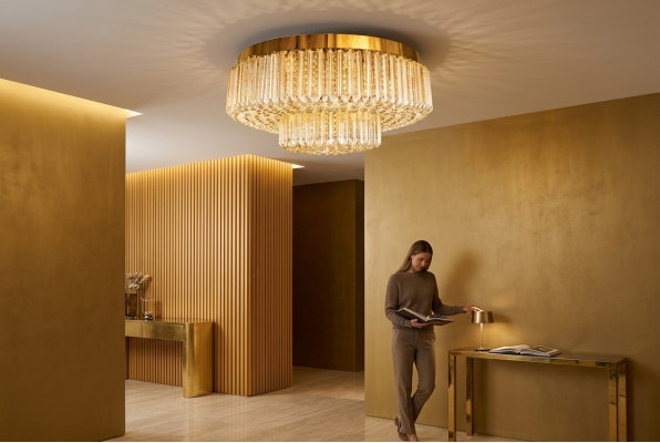 Kroonluchter Plafondlamp Luxe Ronde Kroonluchter Lamp gouden Verlichting