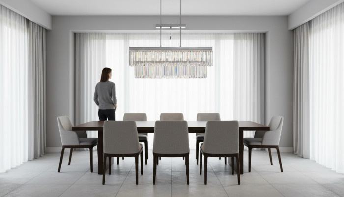 Kroonluchter plafondlamp modern stijl woonkamer nieuw grijs