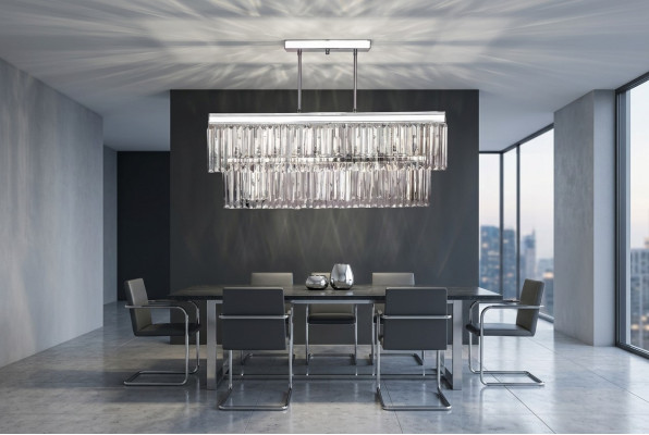 Kroonluchter plafondlamp modern stijl woonkamer nieuw grijs
