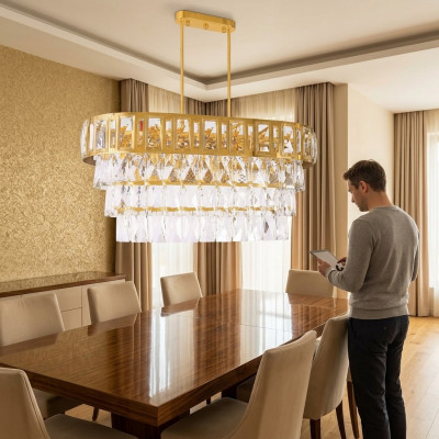 Ovale kroonluchter plafondlamp lamp luchter plafond kristallen lamp