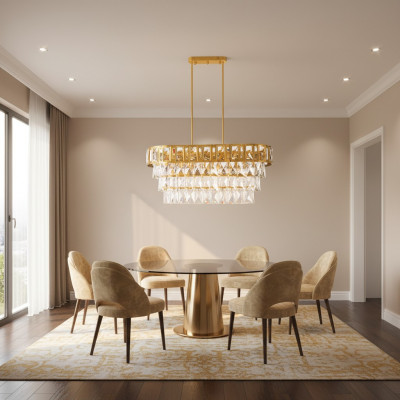Ovale kroonluchter plafondlamp lamp luchter plafond kristallen lamp