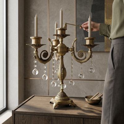 Tafellamp nachtkastlamp luxe lamp kaarsenhouder vorm tafellampen