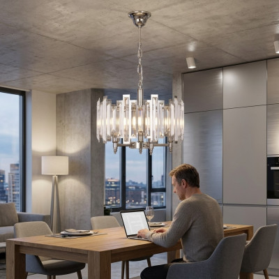 Kroonluchter lamp hanglamp lampen lichten verlichting luchter zilver