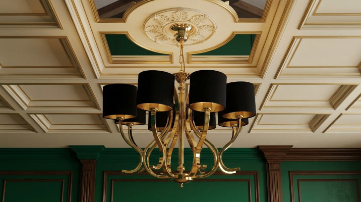 Plafondlamp woonkamer Plafondlicht Licht met zwarte lampenkappenlamp