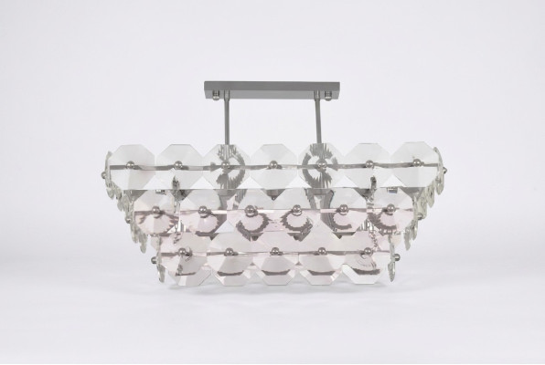 Kroonluchter plafondlamp lamp verlichting woonkamer zilveren lampen
