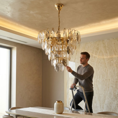 Kroonluchter goud Plafondlamp Lampen Woonkamer 50x58