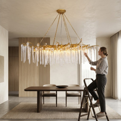 Plafondlamp Glas Plafondverlichting Woonkamer Lamp Licht Tropisch Kristal