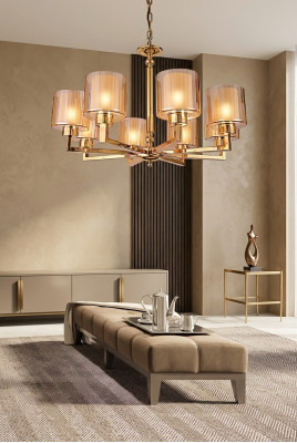 Kroonluchter stijl Moderne plafondlamp mooie lamp Goud nieuw Luxe