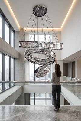 Zilveren plafondlamp in de stijl van woonkamer plafondverlichting lamp 120x175.