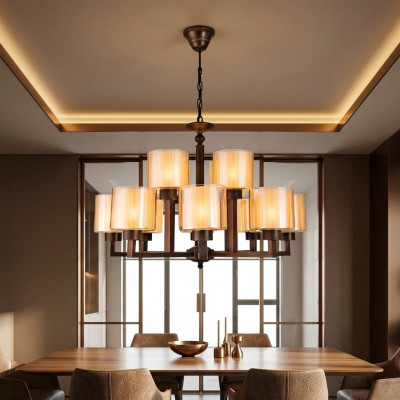 Plafondlamp Goudkleurige Prachtige plafondluster Glas Woonkamer