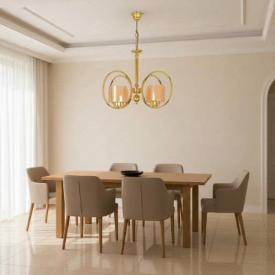 Plafondlamp in goudkleurige luxe plafondkroonluchter glas woonkamer