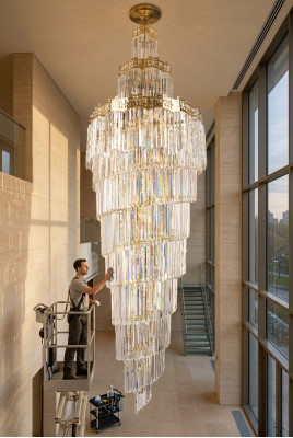Kroonluchter plafondlamp luxe design kristallen lamp woonkamer lamp goud