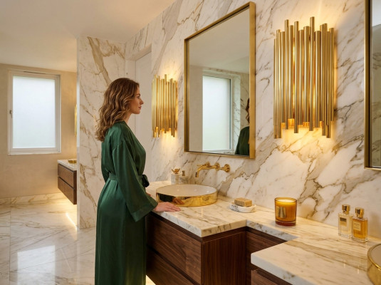 Wandlamp mooi stijl Moderne woonkamer Metalen voet nieuw goud