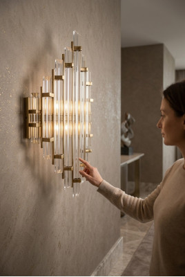 Wandlamp Wandverlichting Lampen Kristal Woonkamer Luxe goud