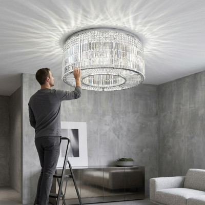 Kroonluchter Modern Designer 16 Licht Hanger Chroom Woonkamer Kristal
