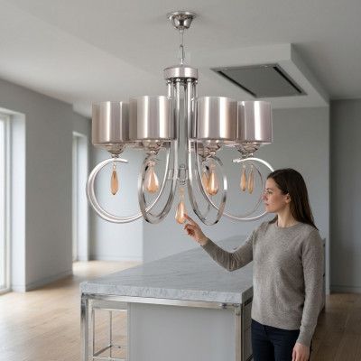 Plafondlamp mooi glazen lampen verlichting lampen woonkamer kroonluchter luxe zilver