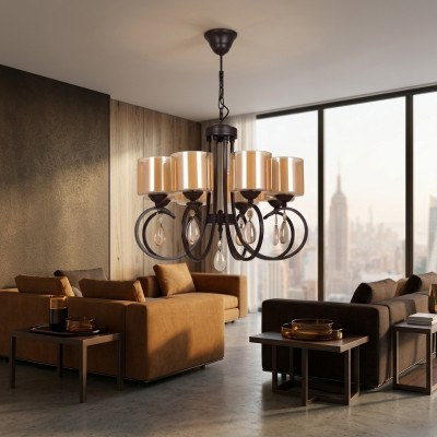 Plafondlamp Woonkamer Hanglamp Plafondverlichting Glas Kroonluchter Luxe 66x70