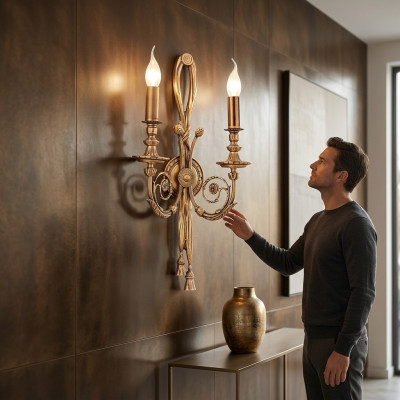Wandlamp Gouden wandlamp Klassieke lamp Barok lamp Goud