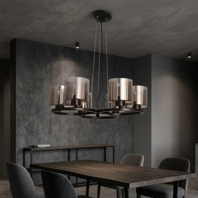 Plafondlamp Kroonluchter Plafondverlichting zwart Kroonluchter glas