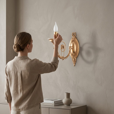 Wandlamp Modern Stijl Modern Materiaal Messing Woonkamer Nieuw