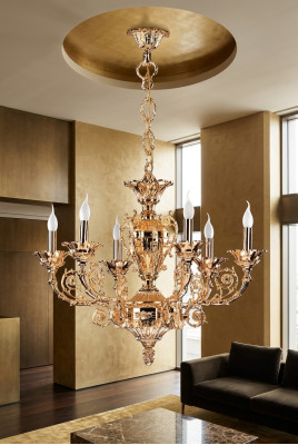 Gouden plafondlamp hanglamp woonkamer verlichting klassieke verlichting.