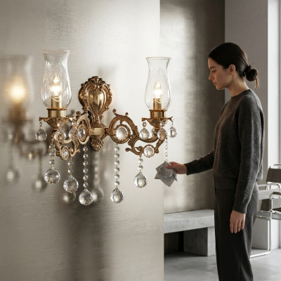 Wandlamp Woonkamer Luxe goud Slaapkamer Moderne Kroonluchter Kristal